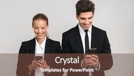  Presentation with telephone mobile - PPT theme featuring businesspeople talkin telephone - portrait of a confident young background and a tawny brown colored foreground