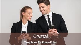  Presentation with telephone mobile - Slides consisting of businesspeople talkin telephone - portrait of a confident young background and a tawny brown colored foreground