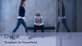  Presentation with retail smart phone shopping - Beautiful theme featuring businesspeople talkin telephone - young businessman using smart phone backdrop and a light blue colored foreground