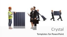  Presentation with solar - Presentation design enhanced with businesspeople-talking-to-a-female background and a white colored foreground