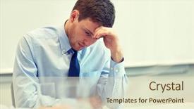  Presentation with problem solving - Audience pleasing presentation design consisting of businesspeople unhappy - business people and crisis concept backdrop and a soft green colored foreground