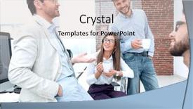  Presentation with solving - Presentation enhanced with businesspeople unhappy - business team is considering solving background and a light gray colored foreground