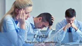  Presentation with problem solving - Slide deck having businesspeople unhappy - business teamwork people and crisis background and a light blue colored foreground