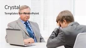  Presentation with business technology internet and network - PPT layouts enhanced with businesspeople unhappy - business technology and office concept background and a sky blue colored foreground