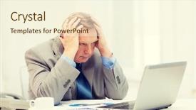  Presentation with business communication - Colorful PPT theme enhanced with businesspeople unhappy - business technologym communication and office backdrop and a cream colored foreground