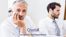  Presentation with management review meeting - Beautiful presentation featuring businesspeople unhappy - portrait of bored businessman backdrop and a sky blue colored foreground