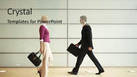  Presentation with luxury fashion handbags - Presentation theme consisting of businesspeople with handbags walk background and a light gray colored foreground