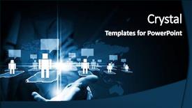  Presentation with anatomy lungs icon of lung - Cool new slides with businessperson touching icon of media backdrop and a  colored foreground