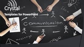  Presentation with collaboration - PPT theme consisting of businessteam working in collaboration background and a dark gray colored foreground