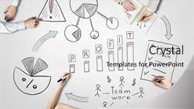  Presentation with collaboration - Amazing presentation design having businessteam working in collaboration backdrop and a white colored foreground