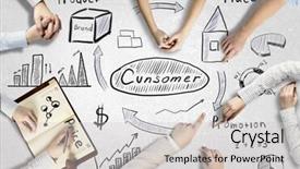  Presentation with collaboration - Slide set with businessteam working in collaboration background and a light gray colored foreground