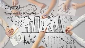  Presentation with collaboration - Slide deck featuring businessteam working in collaboration background and a mint green colored foreground