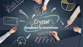  Presentation with collaboration - Colorful slides enhanced with businessteam working in collaboration backdrop and a gray colored foreground