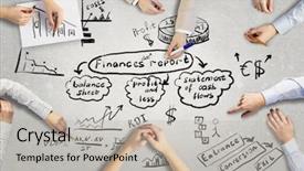  Presentation with collaboration - PPT theme with businessteam working in collaboration background and a light gray colored foreground