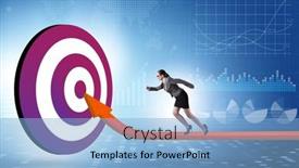  Presentation with success - PPT theme featuring businesswoman-aiming-for-the-success background and a light blue colored foreground