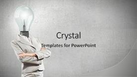  Presentation with bulb brain - PPT layouts having businesswoman and light bulb background and a light gray colored foreground