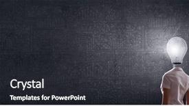  Presentation with bulb brain - Cool new PPT theme with businesswoman and light bulb backdrop and a dark gray colored foreground