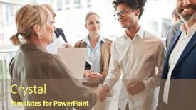  Presentation with hiring - Theme featuring businesswoman-as-boss-congratulates background and a violet colored foreground