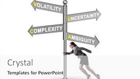  Presentation with crossroads - Presentation theme having businesswoman-at-the-crossroads background and a white colored foreground