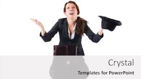  Presentation with money - Colorful PPT theme enhanced with businesswoman-begging-some-money backdrop and a white colored foreground