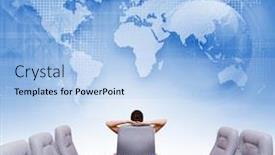  Presentation with versailles conference - Theme featuring businesswoman boss in conference room background and a light blue colored foreground