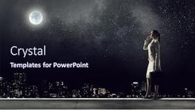  Presentation with chat - Colorful PPT theme enhanced with businesswoman chat on mobile phone mixed media backdrop and a wine colored foreground