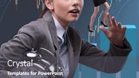  Presentation with trader - Slides having businesswoman-climbing-career-ladder background and a dark gray colored foreground