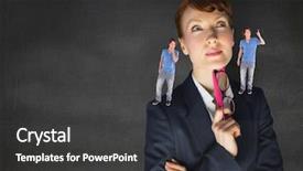  Presentation with digital image - PPT theme with businesswoman confused between being good background and a dark gray colored foreground