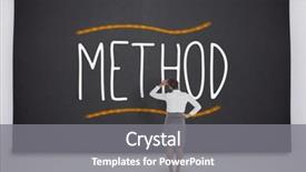  Presentation with disaster for word - Slide set enhanced with businesswoman considering the word method background and a  colored foreground