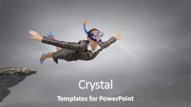  Presentation with free about pedestrian - Beautiful slides featuring businesswoman diver in free fall backdrop and a gray colored foreground
