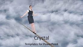  Presentation with composite - Presentation design enhanced with businesswoman doing a balancing act background and a  colored foreground