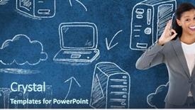  Presentation with blackboard - Amazing slide deck having businesswoman gesturing okay hand sign backdrop and a  colored foreground