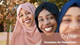  Presentation with traditional - Cool new slide deck with businesswoman-group-portrait-wearing-traditional backdrop and a coral colored foreground
