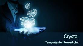  Presentation with dollar sign - Amazing slide set having businesswoman hand holding digital backdrop and a navy blue colored foreground