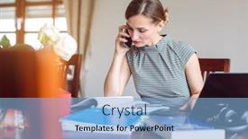  Presentation with lockdown - Presentation theme with businesswoman-has-to-work background and a light blue colored foreground