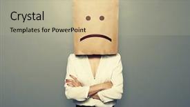 Presentation with bad - Amazing presentation theme having businesswoman have a bad mood backdrop and a mint green colored foreground