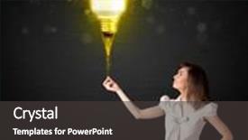  Presentation with eco friendly - Slide set enhanced with businesswoman-hold-a-shining-eco and a  colored foreground