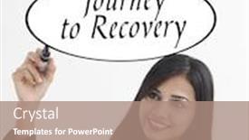  Presentation with writing pen - Amazing PPT layouts having drugs quotes - businesswoman holding a marker pen backdrop and a coral colored foreground