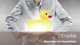  Presentation with hands holding - PPT layouts consisting of businesswoman-holding-in-hands-yellow background and a gray colored foreground