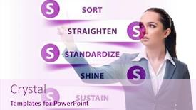  Presentation with organisation - PPT theme with businesswoman-in-5s-workplace-organisation background and a pink colored foreground