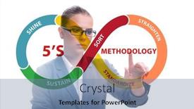  Presentation with organisation - Audience pleasing presentation theme consisting of businesswoman-in-5s-workplace-organisation backdrop and a seafoam green colored foreground