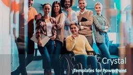  Presentation with wheelchair - Theme featuring businesswoman-in-a-wheelchair background and a ocean colored foreground