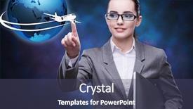  Presentation with air - Audience pleasing slide deck consisting of businesswoman in air travel concept backdrop and a ocean colored foreground