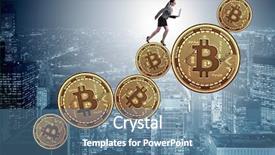  Presentation with price - Slide deck enhanced with businesswoman in bitcoin price increase background and a teal colored foreground