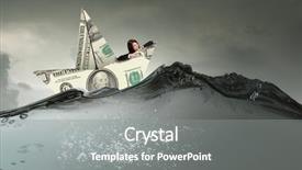  Presentation with draagon boat racing - Beautiful presentation design featuring floating dollars - businesswoman in boat made backdrop and a gray colored foreground