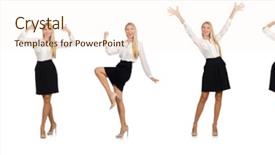  Presentation with concept - Theme with businesswoman in business concept isolated background and a  colored foreground