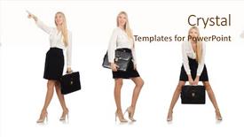  Presentation with concept - Amazing slide deck having businesswoman in business concept isolated backdrop and a cream colored foreground