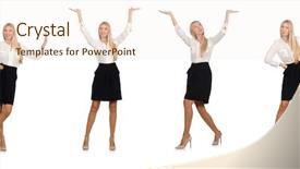  Presentation with demographic millennials business concept - Colorful PPT theme enhanced with businesswoman in business concept isolated backdrop and a  colored foreground