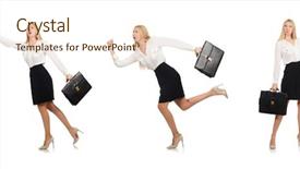  Presentation with concept - PPT layouts enhanced with businesswoman in business concept isolated background and a cream colored foreground