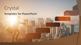  Presentation with career growth - Slide deck consisting of businesswoman-in-career-growth-concept background and a lemonade colored foreground